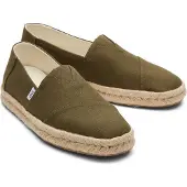 Toms Alpargata Rope 2.0 olive recycled cotton slubby woven 39