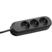 Bachmann SMART Steckdosenleiste 3x Schutzkontakt, geschraubt, schwarz, 5 m