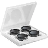 Walimex pro Drohnenfilter Set - mit CPL, ND 4, ND 8, ND 16, und Schutzhülle - für Drohnen Aufnahmen - kompatibel mit DJI Phantom 4 Pro - schwarz