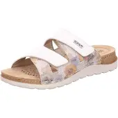 Rohde Damen Pantolette mit Blumendruck und Lederdecksohle Baviera 1302, Größe:40 EU, Farbe:Weiß