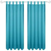 Bestgoodies Dekoschal Ellen Schlaufen Blickdicht 2er Pack 140 cm x 175 cm Türkis