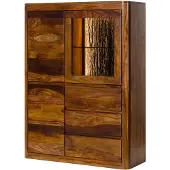 MASSIVMOEBEL24.DE MASSIVMOEBEL24 Highboard Sheesham 109x40x145 walnuss gewachst TORONTO LUX #209