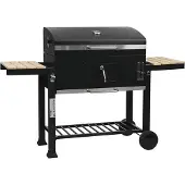 HABITAT ET JARDIN Kohlegrill mit Seitenablagen und verstellbaren Grillrosten "Marquis" - Schwarz