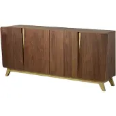 MASSIVMOEBEL24.DE MASSIVMOEBEL24 Sideboard Nussbaum-Echtholzfurnier 200x45x85 braun lackiert BUTTERFLY #107