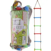 Nobrand Touwladder Kletterspielzeug 2 Meter mit 6 Sprossen für Kinder
