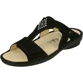 Finn Comfort Damen Pantolette Verin, bequem, Schwarz, Leder, NEU - Damenschuhe Pantolette / Zehentrenner, Schwarz