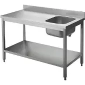 Kbs Spültisch 1600x600x850 mm Becken links mit Aufkantung mit Grundboden