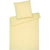 Elegante Halbleinen Bettwäsche Breezee buttergelb 200x220 cm + 2x 80x80 cm