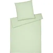 Elegante Halbleinen-Bettwäsche-Garnitur Breezee Farbe Pastellgrün Größe 135x200+80x80