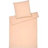 Elegante Halbleinen-Bettwäsche-Garnitur Breezee Farbe Pfirsich Größe 155x220+80x80