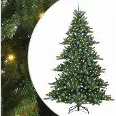 Syfax Künstlicher klappbarer Weihnachtsbaum Grün 240 cm PVC und Stahl