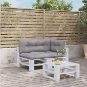 vidaXL Design Palettenkissen 3-tlg. Grau Stoff, Klassische Sofas 2024 Neu