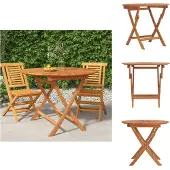vidaXL Gartentisch Klappbar Ø 85x75 cm Massivholz Teak - Gartentische