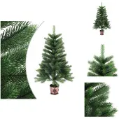 vidaXL Künstlicher Weihnachtsbaum Naturgetreue Nadeln 90 cm Grün - Weihnachtsbäume