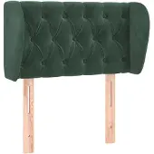 Syfax Kopfteil mit Ohren Dunkelgrün 83x23x78/88 cm Samt