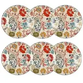 Novastyl - Set aus 6 Desserttellern Jaipur 20 cm aus Steingut