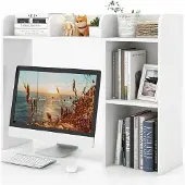 Coast Desk Plank Multifunktionales Tischregal aus Holz 3-stöckiges Präsentationsregal für Computertische weiß
