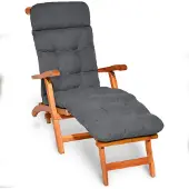 Beautissu Bequeme Liegenauflage Deckchair, 200x50x8 cm, Grau
