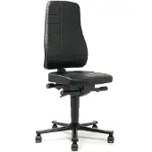 BIMOS Arbeitsdrehstuhl Highline Rollen Kunstlederpolster schwarz 450-600 mm