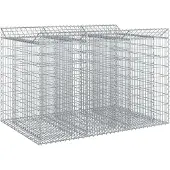 vidaXL Gabionen-Hochbeet 2 Stk. 150 x 100 x 100 cm Verzinkter Stahl