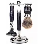 Truefitt & Hill Edwardian Shaving Set - Ebony - Gillette Mach3