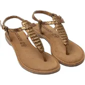 Lazamani Sandalen Damen Gold Textilien