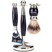 Truefitt & Hill Edwardian Shaving Set - Ebony - Gillette Fusion