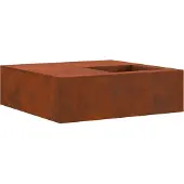 vidaXL Feuerstelle Rostig 100 x 100 x 30 cm Wetterfeststahl
