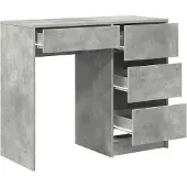 vidaXL Schreibtisch Beton Grau Holzwerkstoff 90 x 37,5 x 75 cm