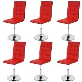 Chefgastro Esszimmerstuhl 6er-Set 103x43x54cm Sitzhöhe 41cm Kunstleder Rot