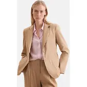 Seidensticker Jackenblazer , Damen, Gr. 36, beige, 48% Leinen, 31% Polyester, 17% Viskose, 4% Elasthan, unifarben, Blazer Jackenblazer