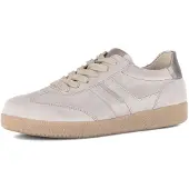 Gabor Damen Leder Sneaker Halbschuhe graubeige Gr. 38,5, Absatz 2,5 cm