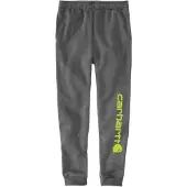 Carhartt Arbeitsbundhose "Logo", Kinder, Gr. L, US, grau, Obermaterial: 50% Baumwolle CO. 50% Polyester PES., Hosen Arbeitsbundhose