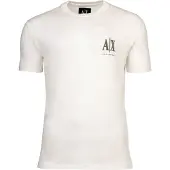 Armani Exchange für Herren. XM000365AF12308U0009 Weißes T-Shirt mit regulärer Passform (L), Lässig, Baumwolle, Kurzarm