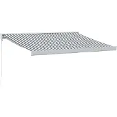 vidaXL Markise Einziehbar Anthrazit & Weiß 3,5x2,5 m Stoff & Aluminium