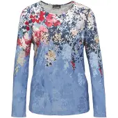 Goldner Print-Shirt "Kurzgröße Druckshirt mit floralem Muster" Ohne