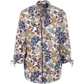 Goldner Druckbluse "Kurzgröße Viskosebluse mit floralem Muster" Jedes Teil ein Unikat