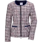 Goldner Jackenblazer "Kurzgröße Eleganter Wollblazer mit Rundhals" Paspel