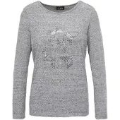 Goldner Kurzarmshirt "Kurzgröße Jerseyshirt mit grafischem Motiv" Applikationen