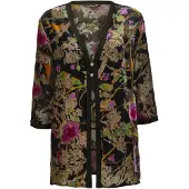 Goldner Jackenblazer "Ausbrennerjacke mit floralem Muster" Herrlich leicht und trageangenehm