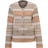 Goldner Kurzjacke "Baumwolljacke mit Streifenmuster" ungefüttert, mit Belegverarbeitug an Innenseite