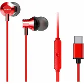 Aiwa In-Ear-Kopfhörer estm-50usb-c/rd/ mit Mikrofon/ usb typ-c/ rot
