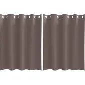 vidaXL Verdunkelungs-Vorhänge mit Ringen 2 pcs Dunkelbraun