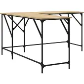 vidaXL Schreibtisch Sonoma-Eiche 149x149x75 cm Holzwerkstoff
