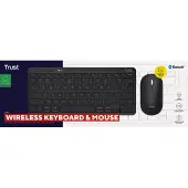 Trust Lyra, Kabellos, RF Wireless + Bluetooth, Scherenschalter, QWERTY, Grün, Maus enthalten