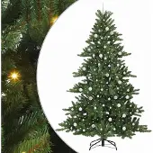 Syfax Künstlicher klappbarer Weihnachtsbaum Grün 240 cm PVC und Stahl
