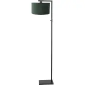 Steinhauer Stehleuchte Stang 1-flammig Matt Schwarz mit grünem Stoffschirm 28x18cm