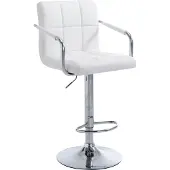 CLP Barhocker Lucy V2 höhenverstellbar und drehbar | Farbe weiß Gestell Farbe chrom