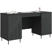 vidaXL Schreibtisch mit Regal Schwarz 142,5 x 50 x 75 cm Holzwerkstoff