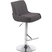 CLP Barhocker Club Stoff höhenverstellbar und drehbar | Farbe dunkelgrau Gestell Farbe chrom